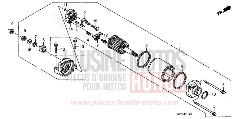 ANLASSER von Hornet ABS PEARL NIGHTSTAR BLACK (NHA84) von 2010